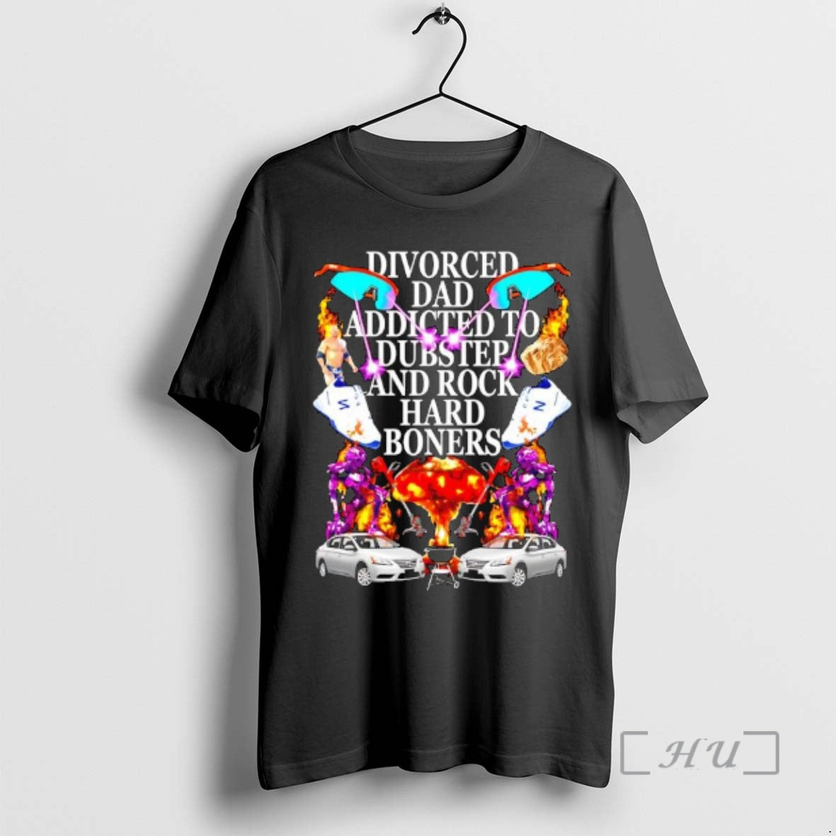 Officials Divorced Dad Addicted To Dubstep And Rock Hard Boners Graphic Premium T Shirts Sweater - T-Shirt, Sweatshirt, Hoodie
