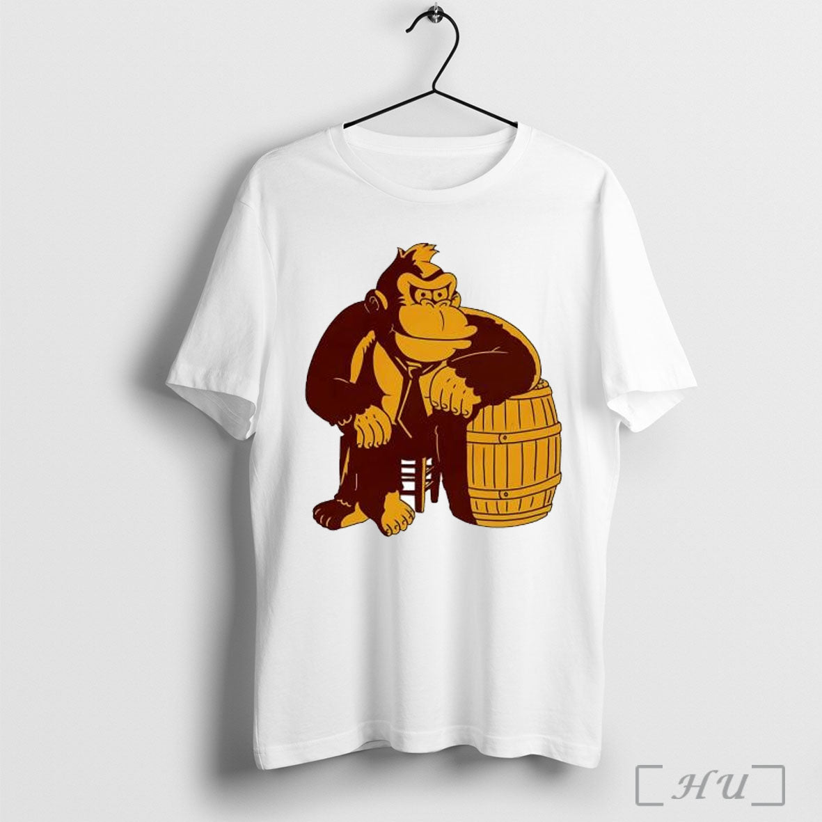 Officials Donkey Kong Gorilla Sitting On A Barrel Video Game Posters White T Shirt Unisex T-shirt, Sweatshirt, Hoodie, Long Sleeve Tee - T-Shirt, Sweatshirt, Hoodie