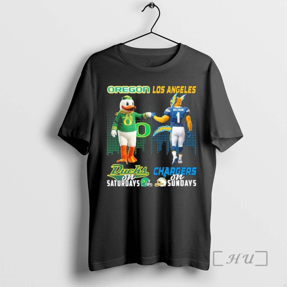 Officials Ducks Vs Chargers Mascot On Saturdays And On Sundays - T-Shirt, Sweatshirt, Hoodie