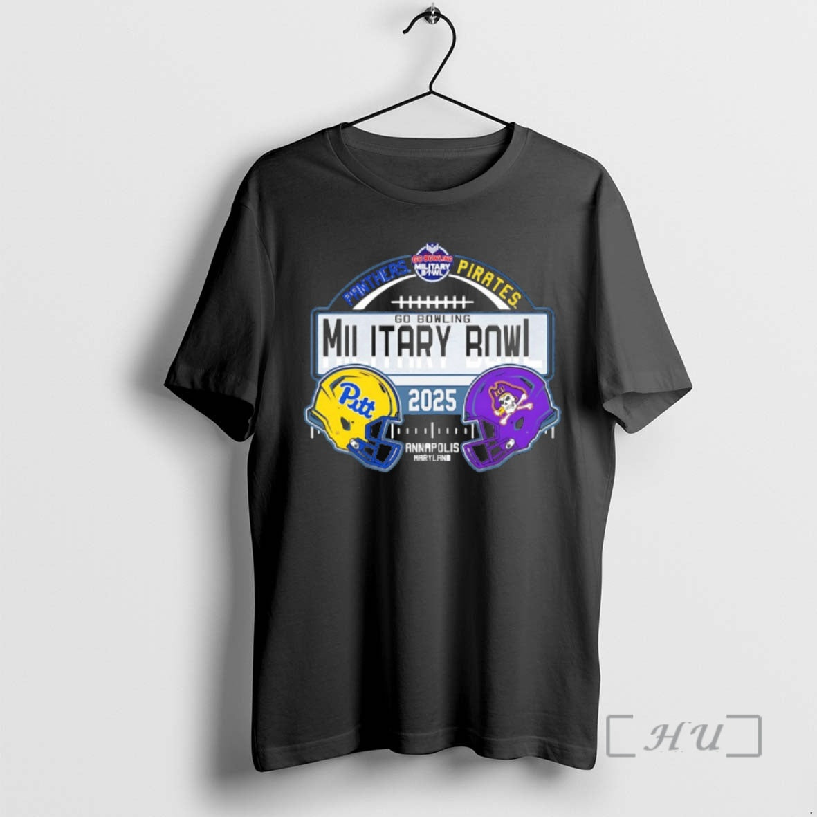 Officials East Carolina Pirates Vs Pitt 2025 Go Bowling Military Bowl Helmets Premium T Shirts - T-Shirt, Sweatshirt, Hoodie