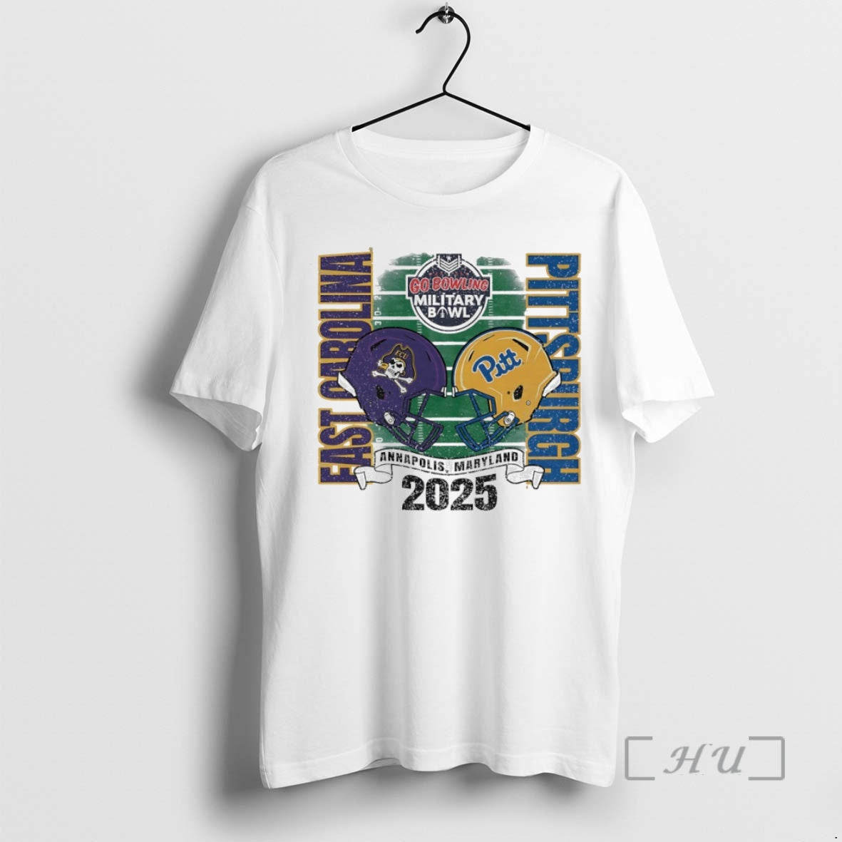 Officials East Carolina Pirates Vs Pitt Panthers 2025 Military Bowl Helmet Circle Premium T Shirts - T-Shirt, Sweatshirt, Hoodie