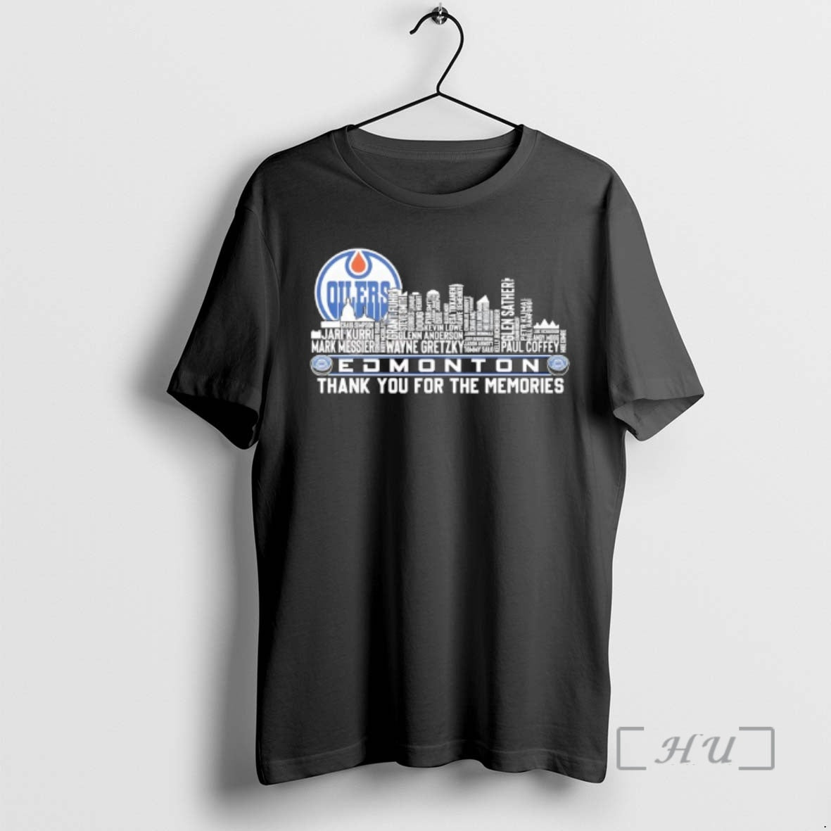 Officials Edmonton Oilers Name Players City Skyline Shape Thank You For The Memories Premium - T-Shirt, Sweatshirt, Hoodie