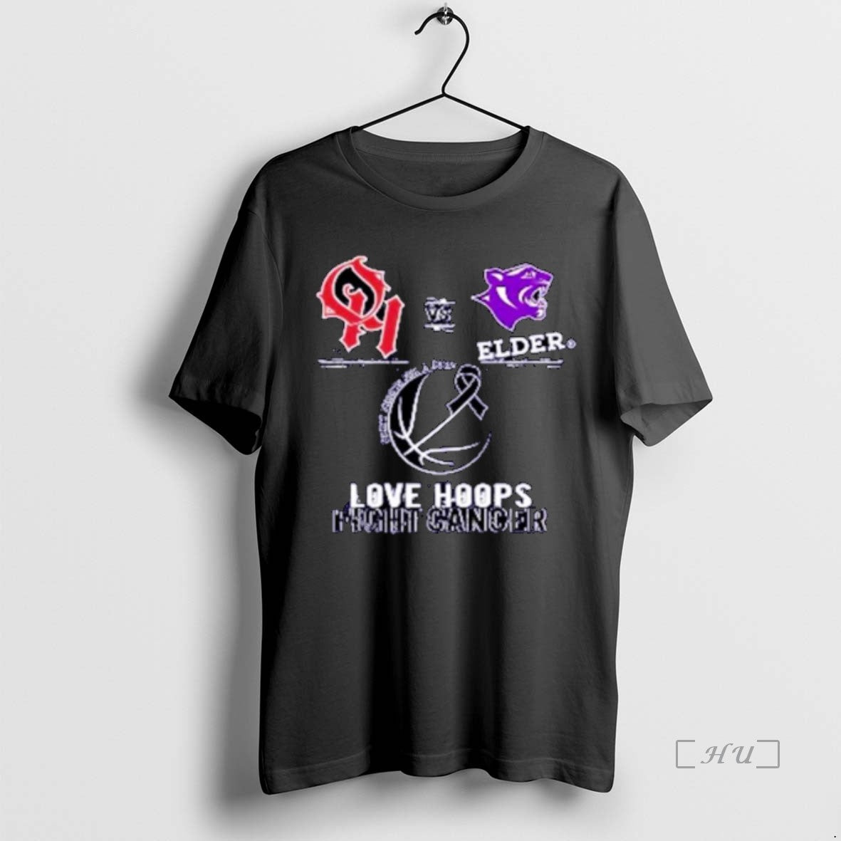 Officials Elde Panthers Vs Oak Hills Highlanders 2026 Love Hoops Fight Cancer Ornaments Premium - T-Shirt, Sweatshirt, Hoodie