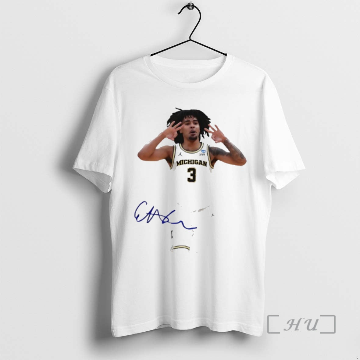 Officials Elliot Cadeau Michigan Wolverines Signature Moment Unisex T-shirt, Sweatshirt, Hoodie, Long Sleeve Tee - T-Shirt, Sweatshirt, Hoodie