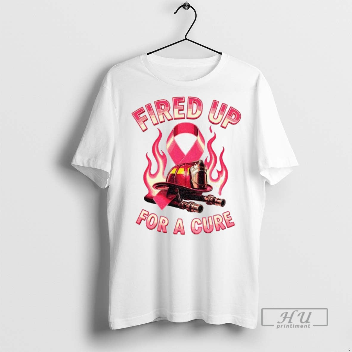 Officials Fired Up For A Firefighter Breast Cancer Awareness Cure Pink Ribbon Firefighter T Shirts - T-Shirt, Sweatshirt, Hoodie