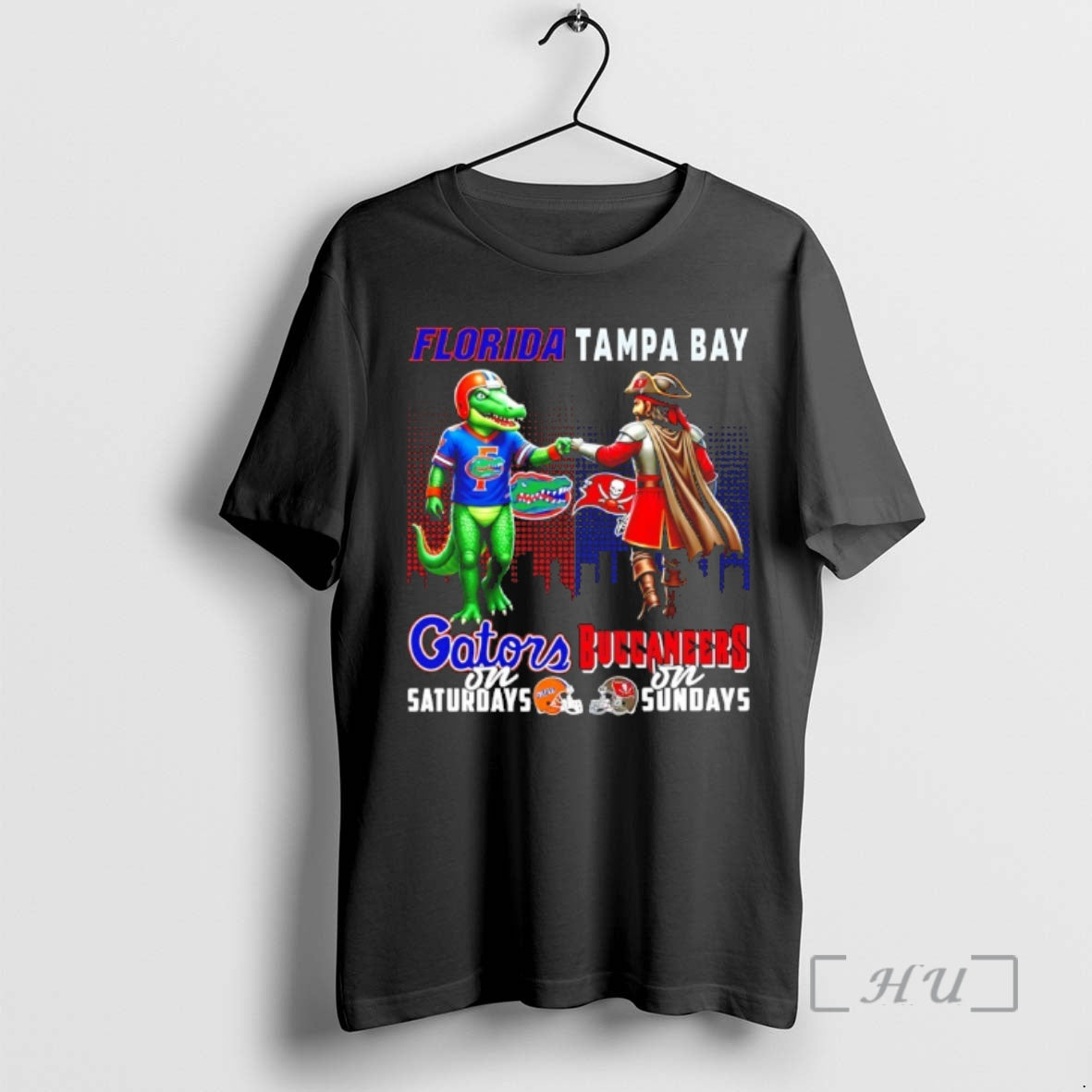 Officials Florida Gators On Saturdays Vs Tampa Bay Buccaneers On Sundays Mascot Skyline Premium - T-Shirt, Sweatshirt, Hoodie