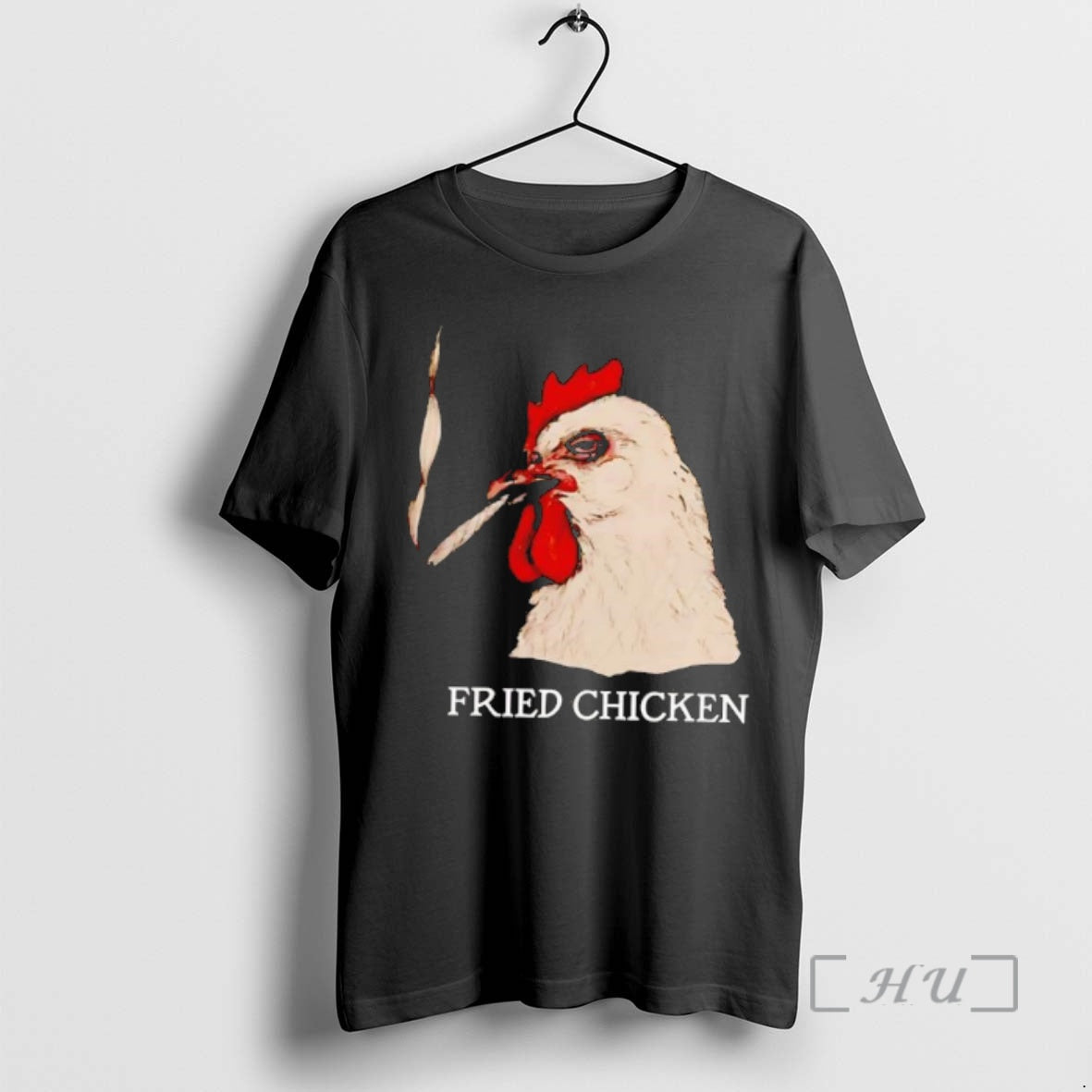 Officials Fried Chicken Smoking Rooster Head Hand Drawn Sketch Graphic - T-Shirt, Sweatshirt, Hoodie