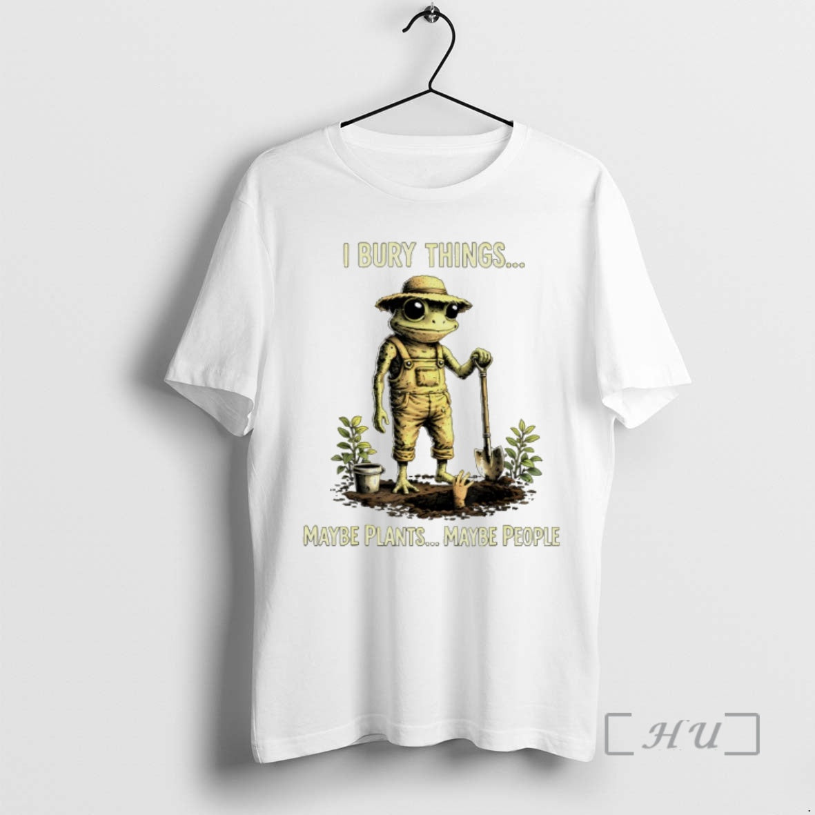 Officials Frog Farmer I Bury Things Maybe Plants Maybe People Meme Premium T Shirts Sweater - T-Shirt, Sweatshirt, Hoodie