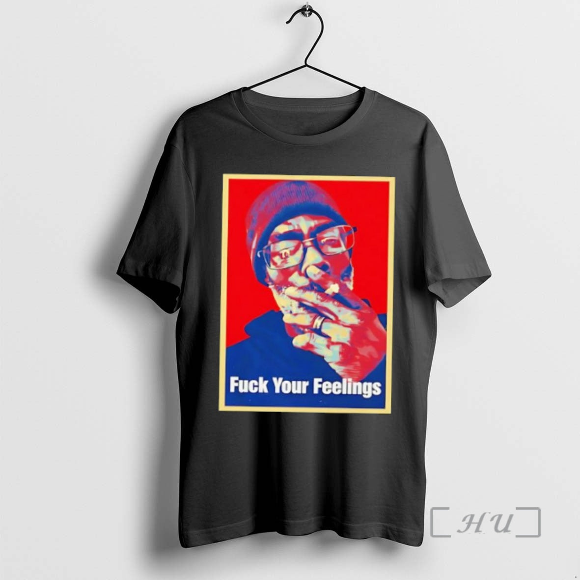 Officials Fuck Your Feelings Black Man Smoking Beanie Glasses Graphic - T-Shirt, Sweatshirt, Hoodie