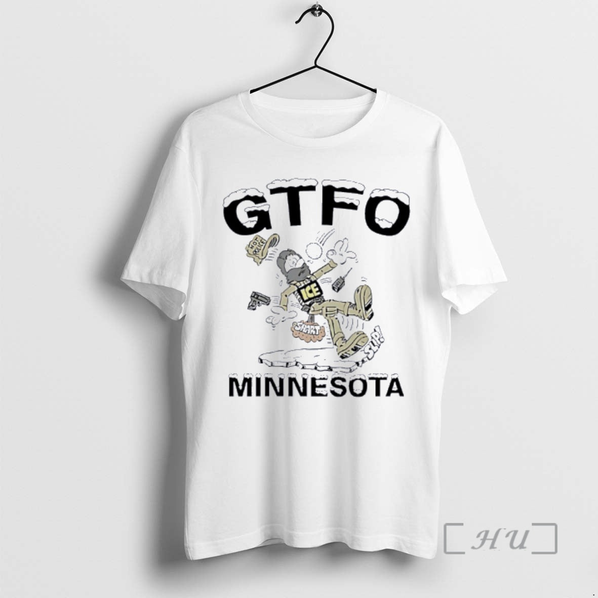 Officials Gtfo Minnesota Not Police Ice Caricature - T-Shirt, Sweatshirt, Hoodie