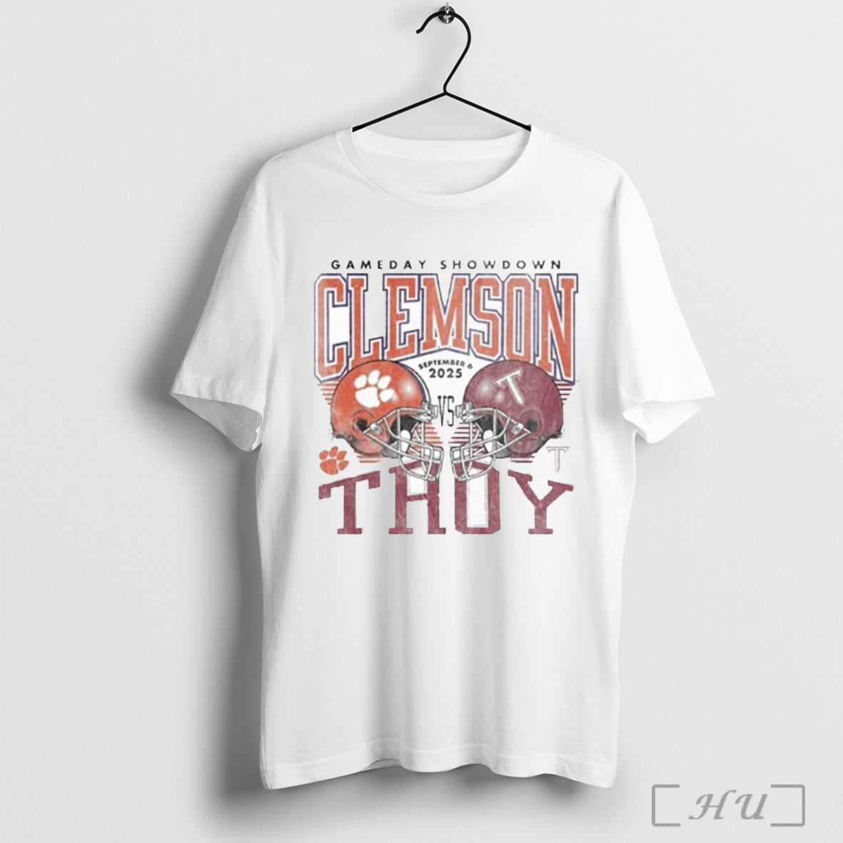 Officials Gameday Showdown 2025 Clemson Vs Troy Matchup T Shirt Unisex T-shirt, Sweatshirt, Hoodie, Long Sleeve Tee - T-Shirt, Sweatshirt, Hoodie
