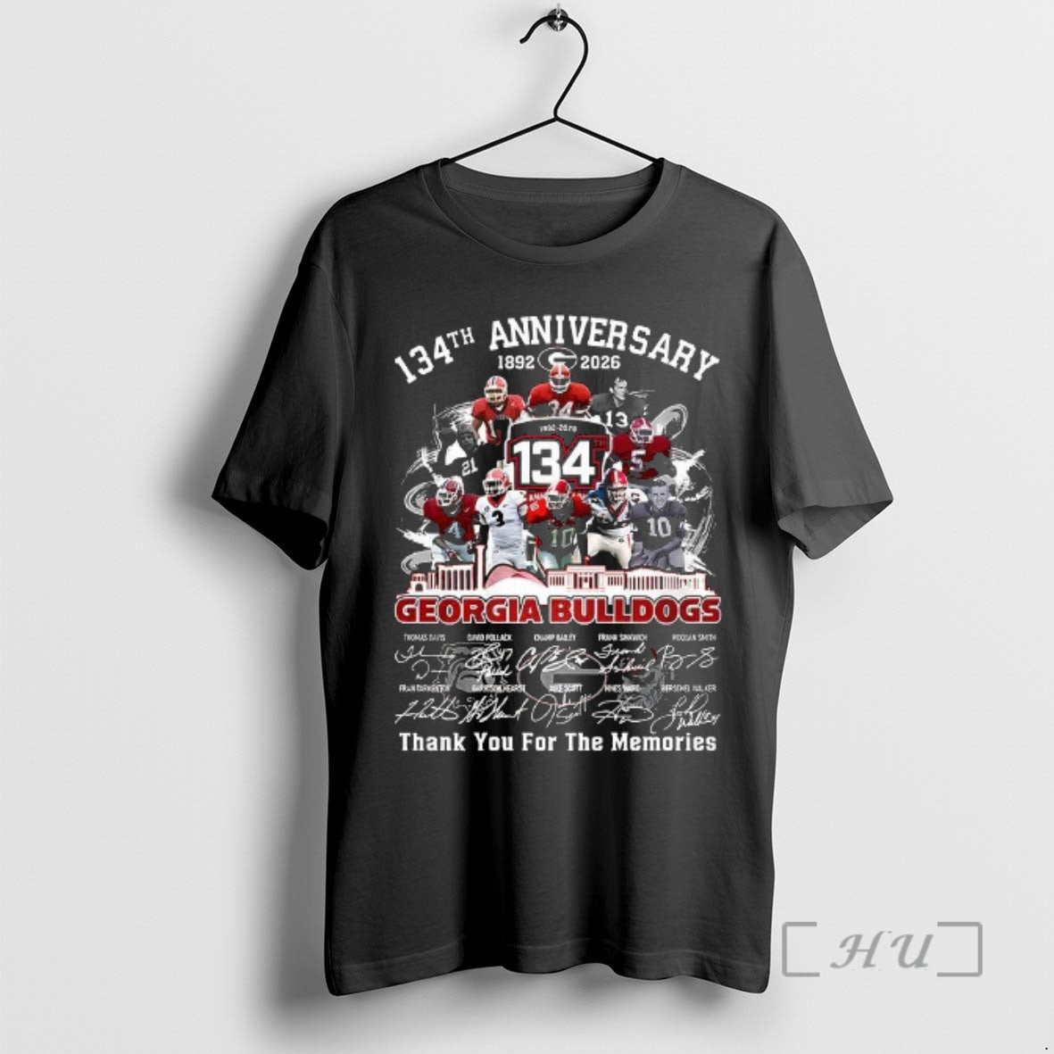 Officials Georgia Bulldogs 134th Anniversary 1892 2026 Thank You For The Memories Signature Premium - T-Shirt, Sweatshirt, Hoodie