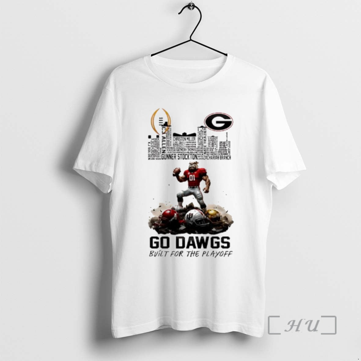 Officials Georgia Bulldogs Bulit For Playoff 2025 2026 Cfp Mascot Skyline Premium T Shirts Sweater - T-Shirt, Sweatshirt, Hoodie