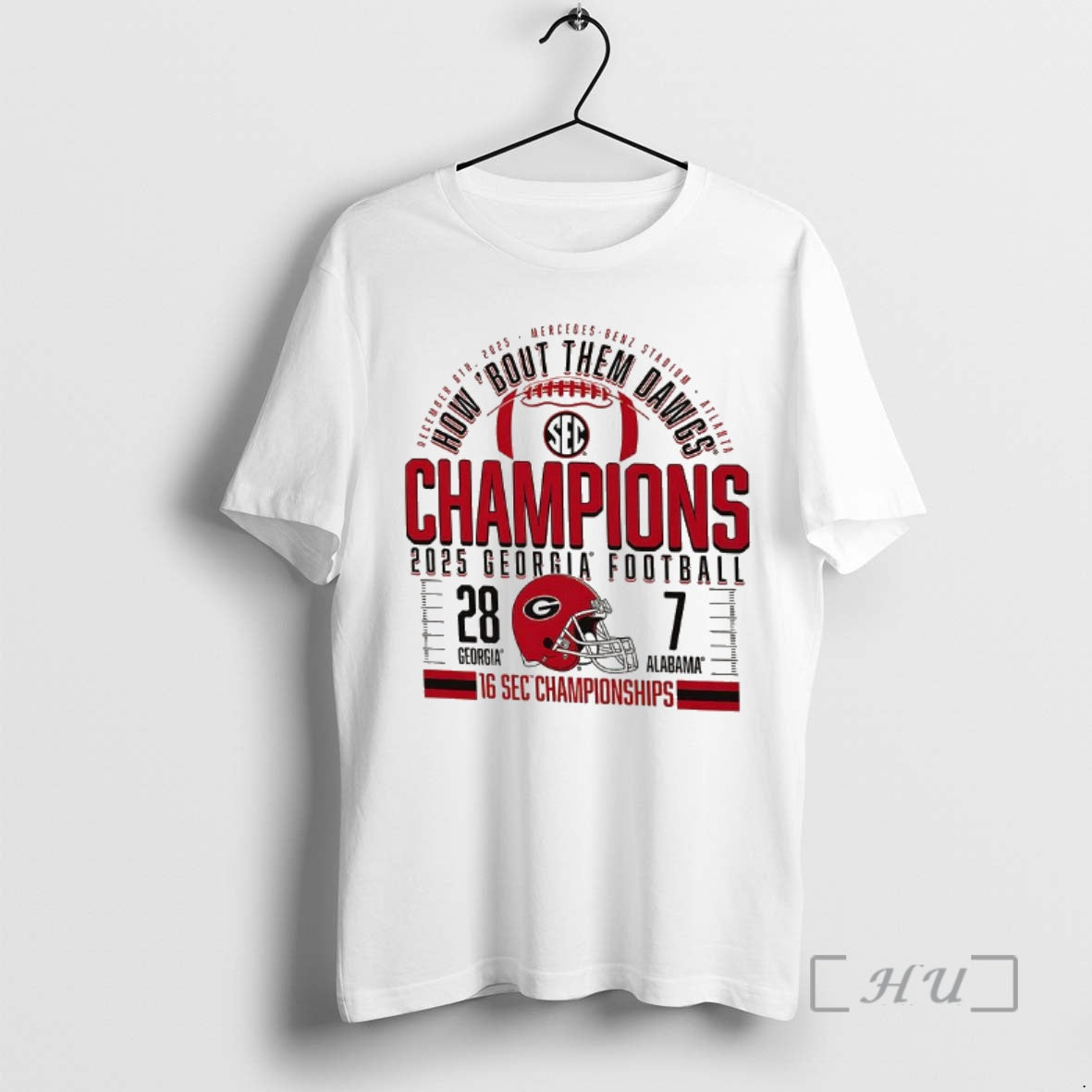 Officials Georgia Bulldogs How Bout Them Dawgs 2025 Sec Football Champions Score Premium T Shirts - T-Shirt, Sweatshirt, Hoodie