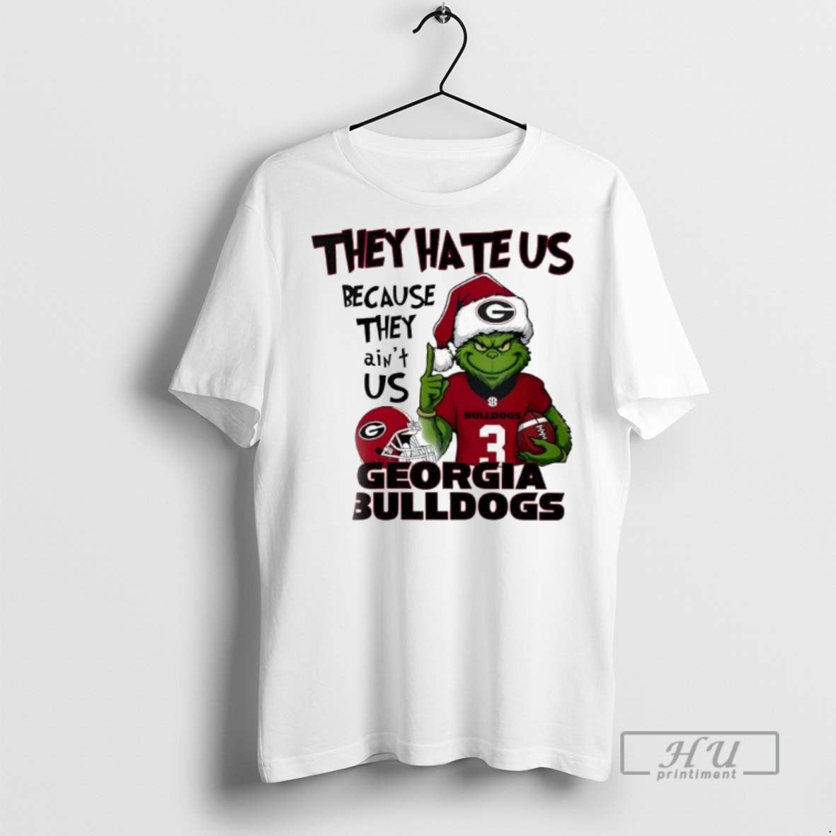 Officials Georgia Bulldogs X Grinch They Hate Us Because They Aint Us T Shirt Unisex T-shirt, Sweatshirt, Hoodie, Long Sleeve Tee - T-Shirt, Sweatshirt, Hoodie