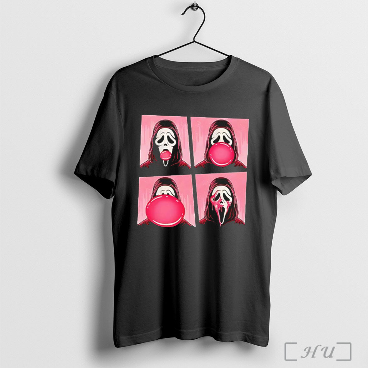 Officials Ghostface Bubble Pink Gum Halloween T Shirt Unisex T-shirt, Sweatshirt, Hoodie, Long Sleeve Tee - T-Shirt, Sweatshirt, Hoodie