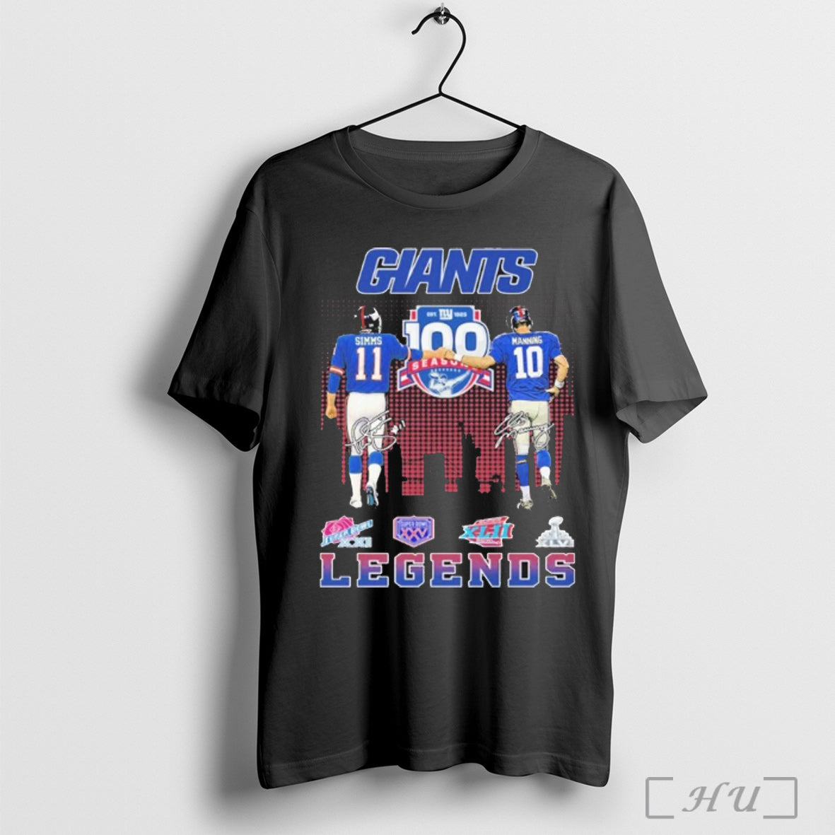 Officials Giants Simms And Manning Signature Legends T Shirt Unisex T-shirt, Sweatshirt, Hoodie, Long Sleeve Tee - T-Shirt, Sweatshirt, Hoodie