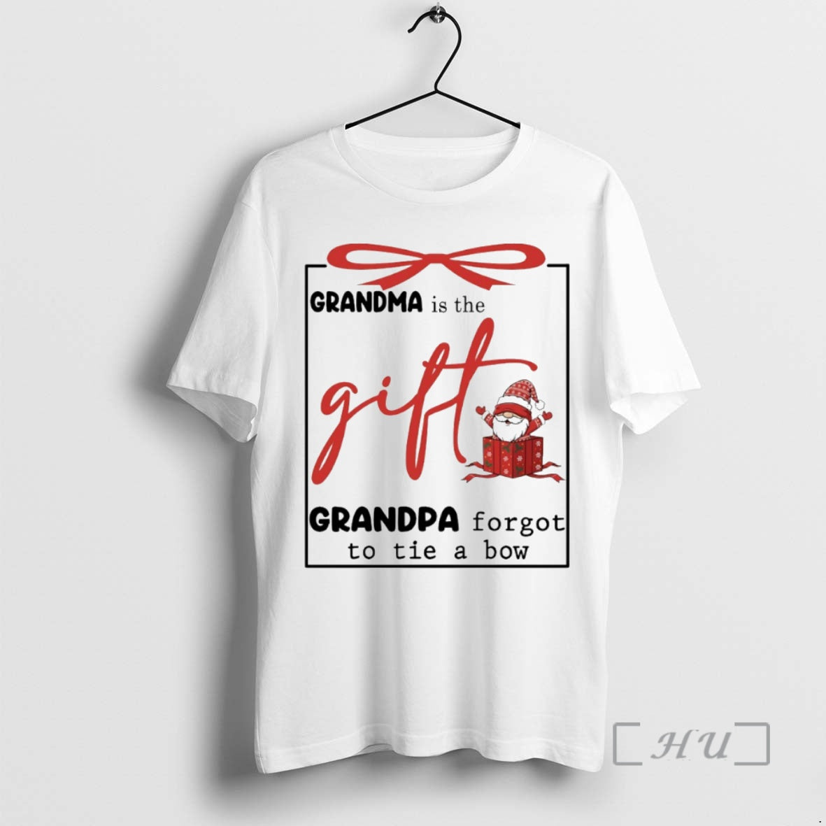 Officials Gnome Grandma Is The Gift Grandpa Forgot To Tie A Bow Circle Premium - T-Shirt, Sweatshirt, Hoodie
