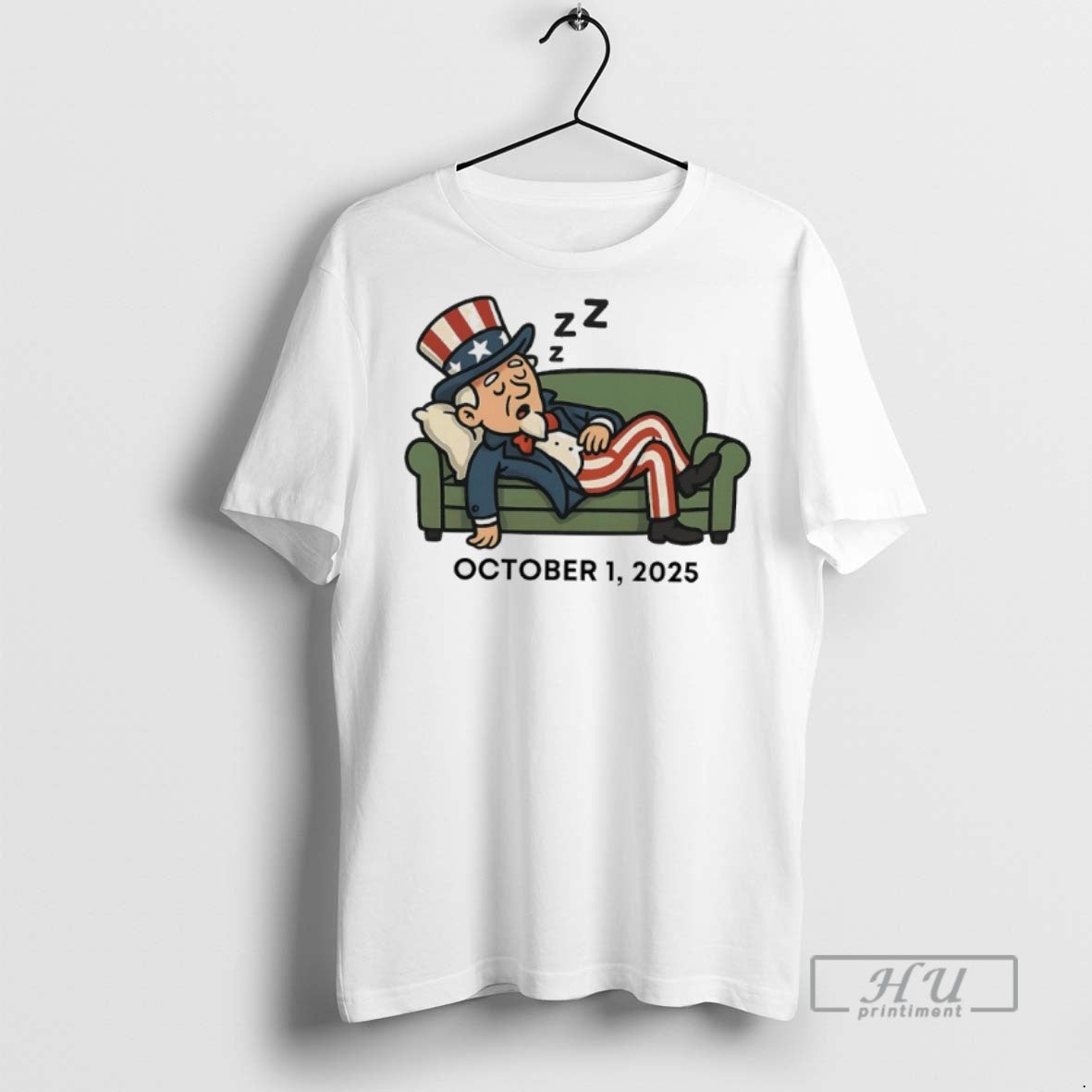 Officials Government Shutdown October 1 2025 Uncle Sam T Shirts Unisex T-shirt, Sweatshirt, Hoodie, Long Sleeve Tee - T-Shirt, Sweatshirt, Hoodie