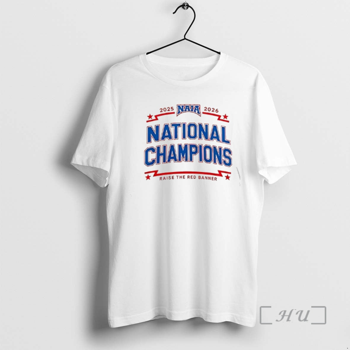 Officials Grand View Vikings Naia National Champions Raise The Red Banner Logo Double Sided Graphic - T-Shirt, Sweatshirt, Hoodie
