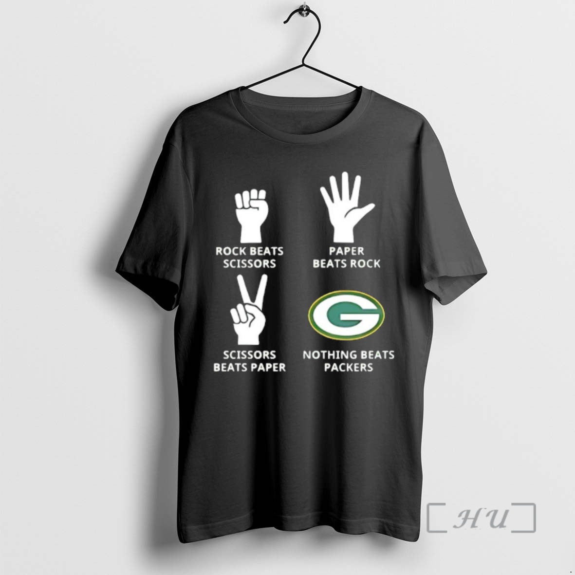 Officials Green Bay Packers Nothing Beats Rock Beats Scissors Paper Beats Rock Premium T Shirts - T-Shirt, Sweatshirt, Hoodie