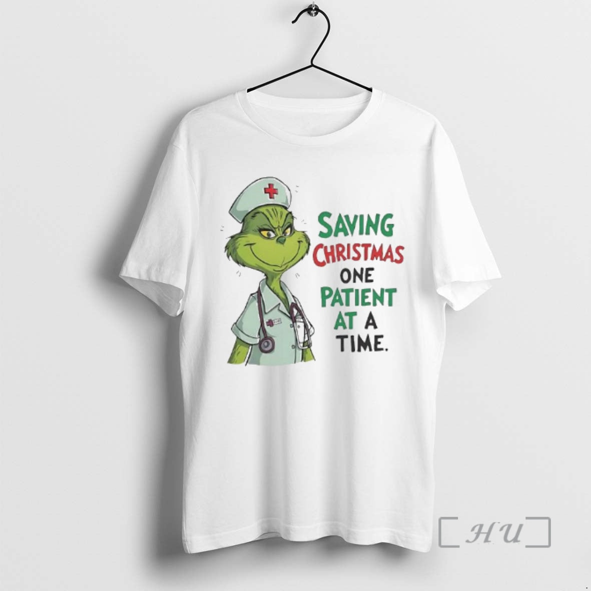 Officials Grinch Green Saving Christmas One Patient At A Time Nurse Premium T Shirts Sweater - T-Shirt, Sweatshirt, Hoodie