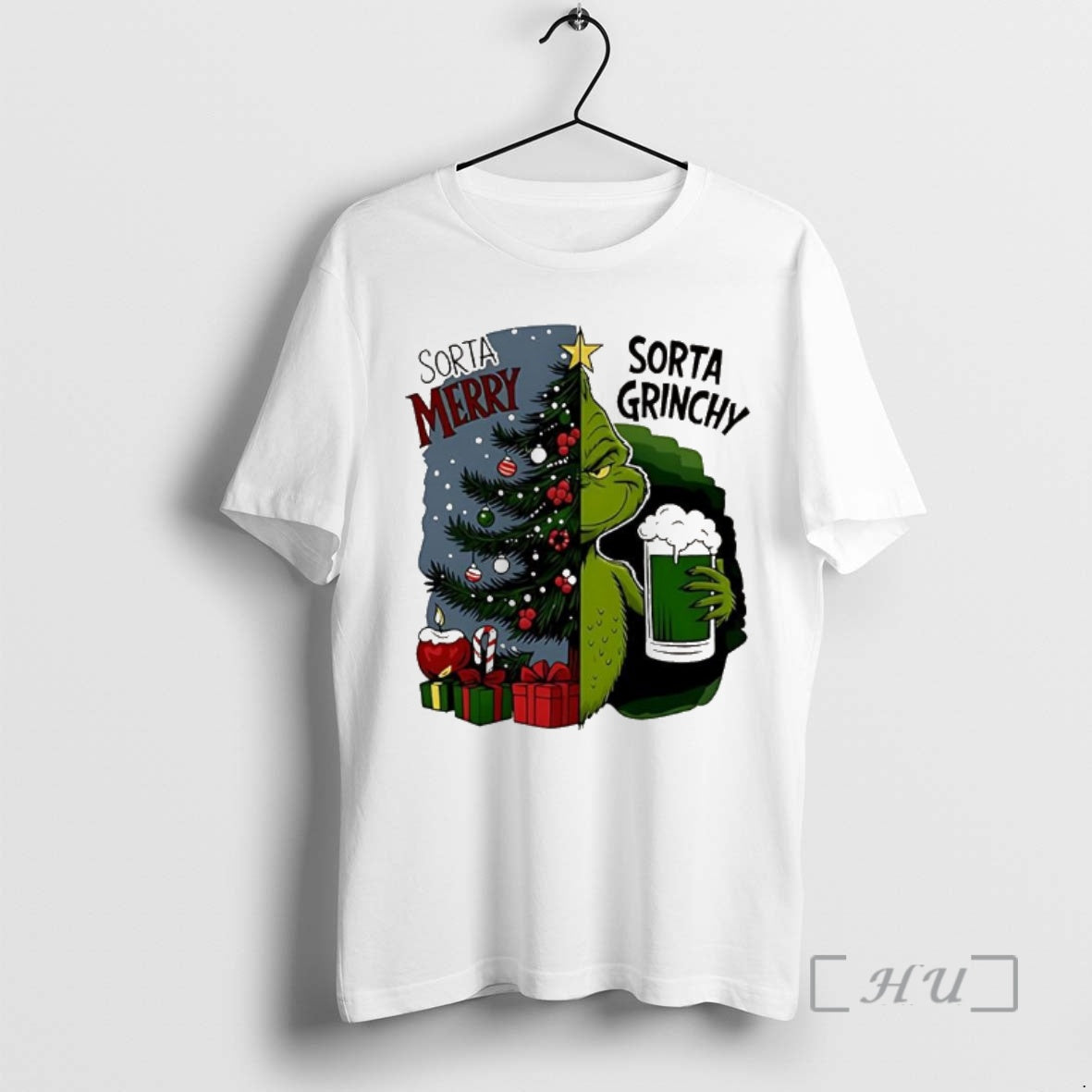 Officials Grinch Half Tree Sorta Merry Sorta Grinchy Christmas Holiday - T-Shirt, Sweatshirt, Hoodie