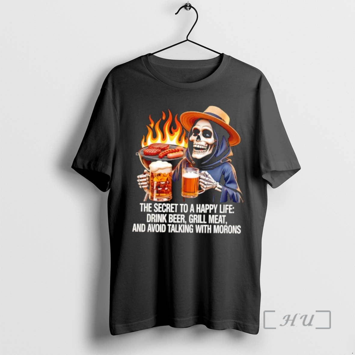 Officials Happy Life Drink Beer Grill Meat Avoid Talking - T-Shirt, Sweatshirt, Hoodie