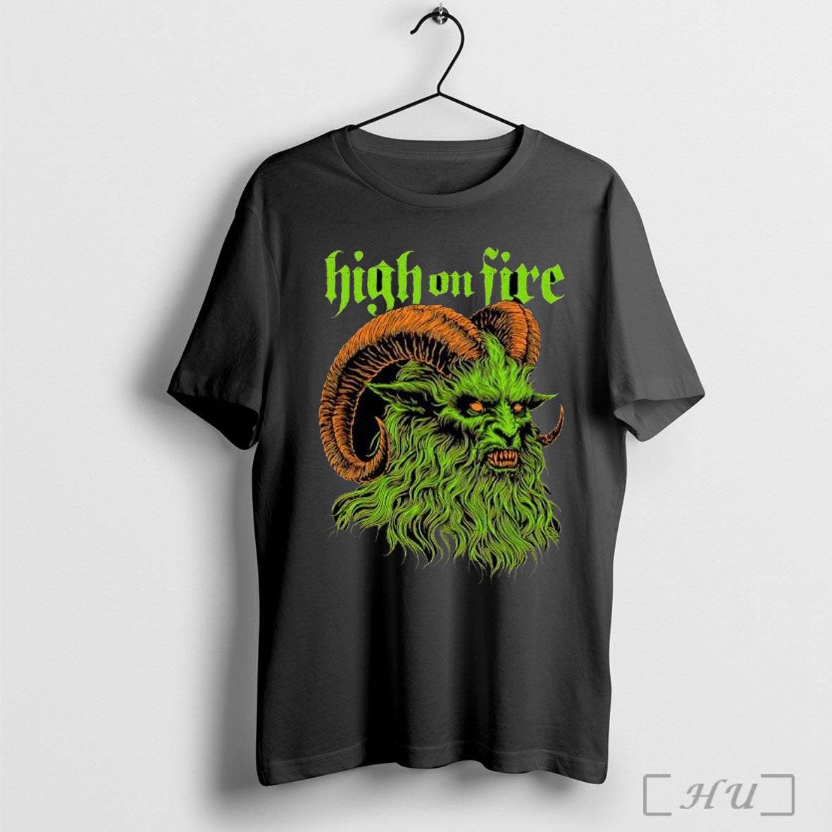 Officials High On Fire Demonic Green Ram Monster Head Metal Band T Shirt Unisex T-shirt, Sweatshirt, Hoodie, Long Sleeve Tee - T-Shirt, Sweatshirt, Hoodie