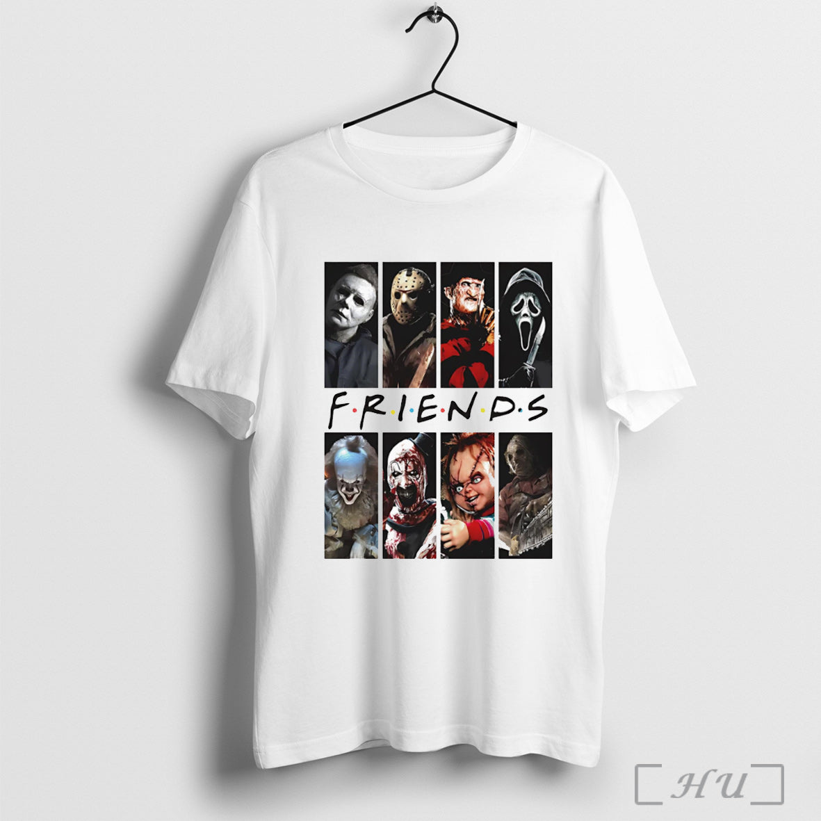 Officials Horror Movie Friends Michael Myers Jason Freddy Krueger Ghostface White T Shirt Unisex T-shirt, Sweatshirt, Hoodie, Long Sleeve Tee - T-Shirt, Sweatshirt, Hoodie
