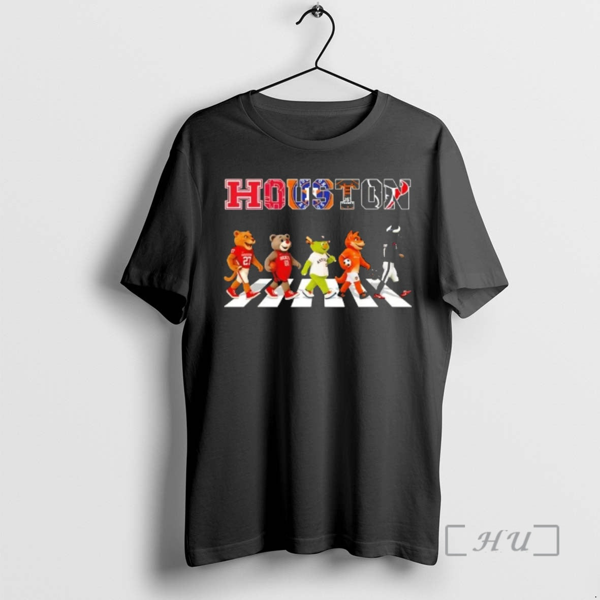 Officials Houston Sports Mascots Abbey Road Unisex T-shirt, Sweatshirt, Hoodie, Long Sleeve Tee - T-Shirt, Sweatshirt, Hoodie