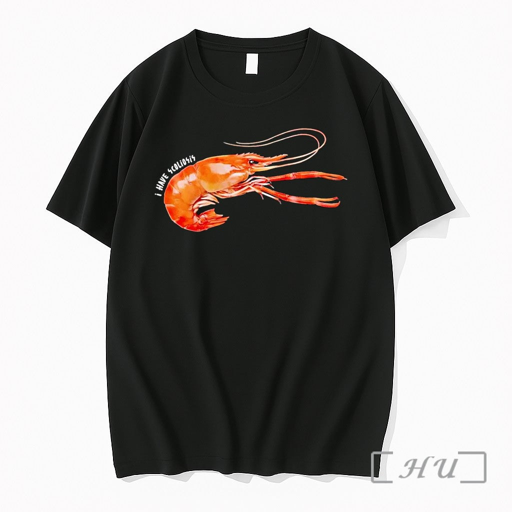Officials I Have Scoliosis Shrimp Graphic Black - Adult & Kids T-Shirts, Sweatshirts & Hoodies apparel design preview 1