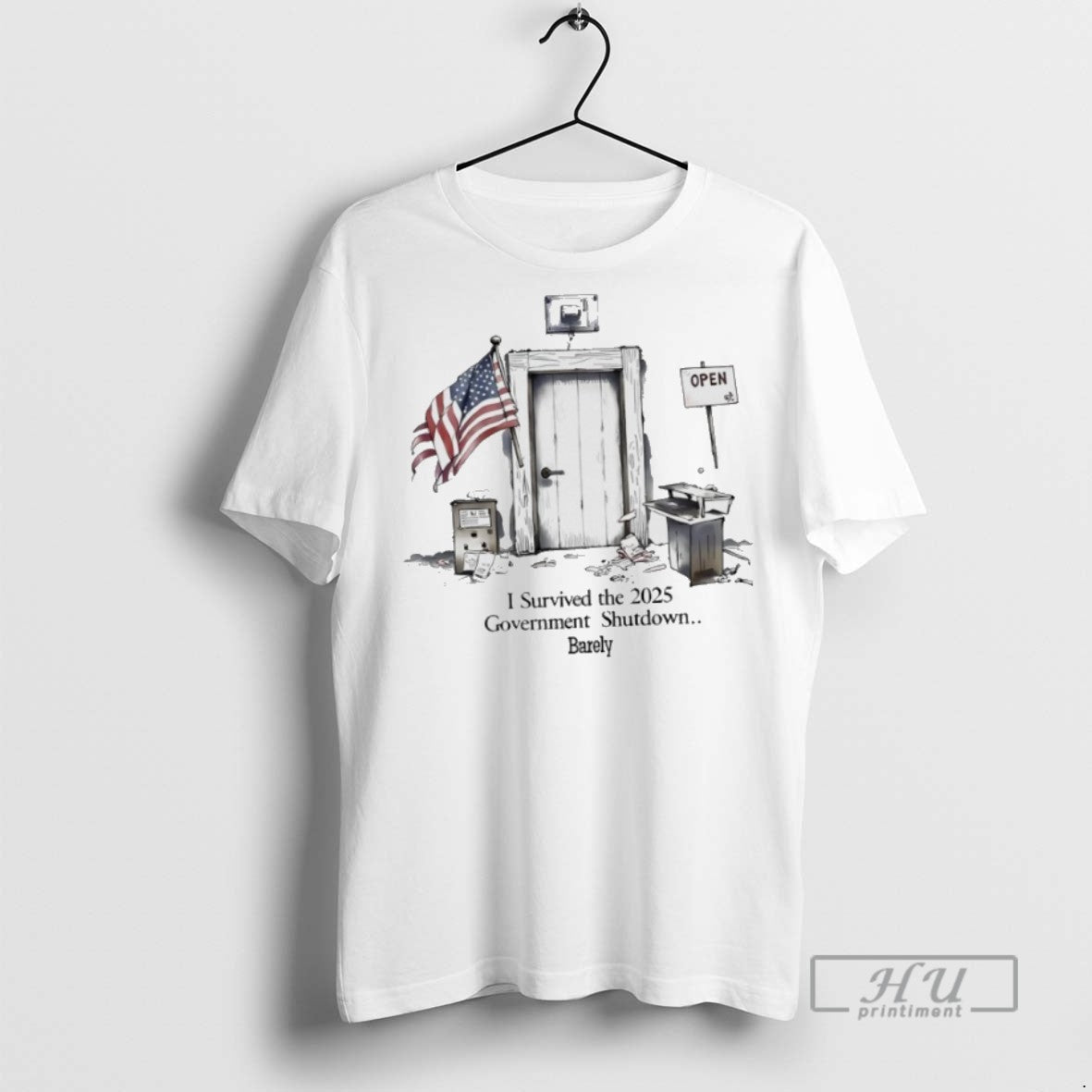 Officials I Survivor The 2025 Government Shutdown Barely T Shirts Unisex T-shirt, Sweatshirt, Hoodie, Long Sleeve Tee - T-Shirt, Sweatshirt, Hoodie
