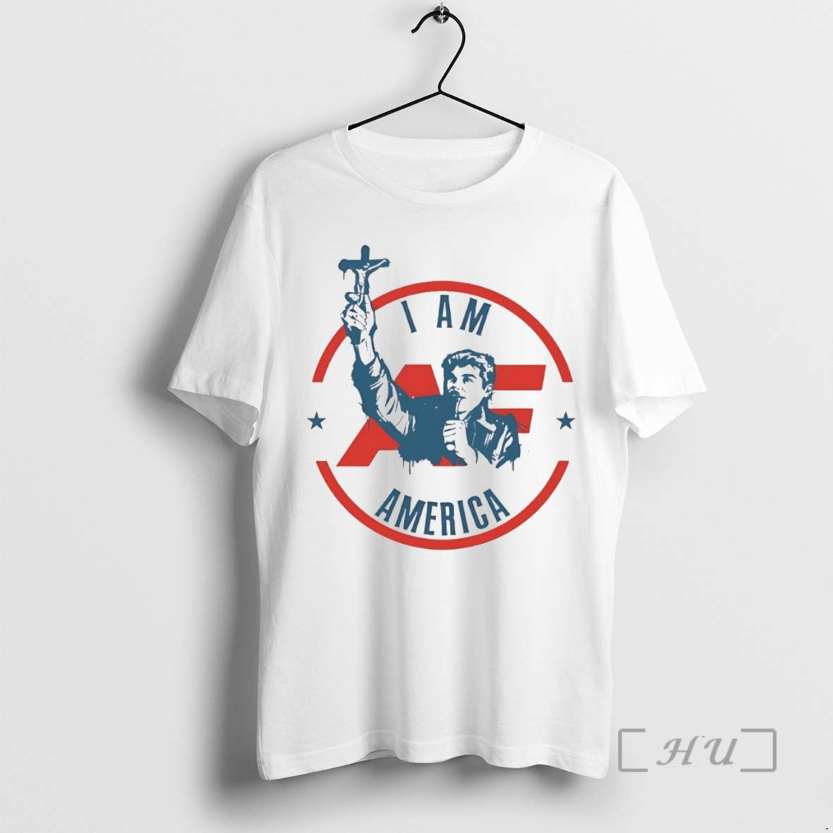 Officials I Am America First Crucifix Circle - T-Shirt, Sweatshirt, Hoodie