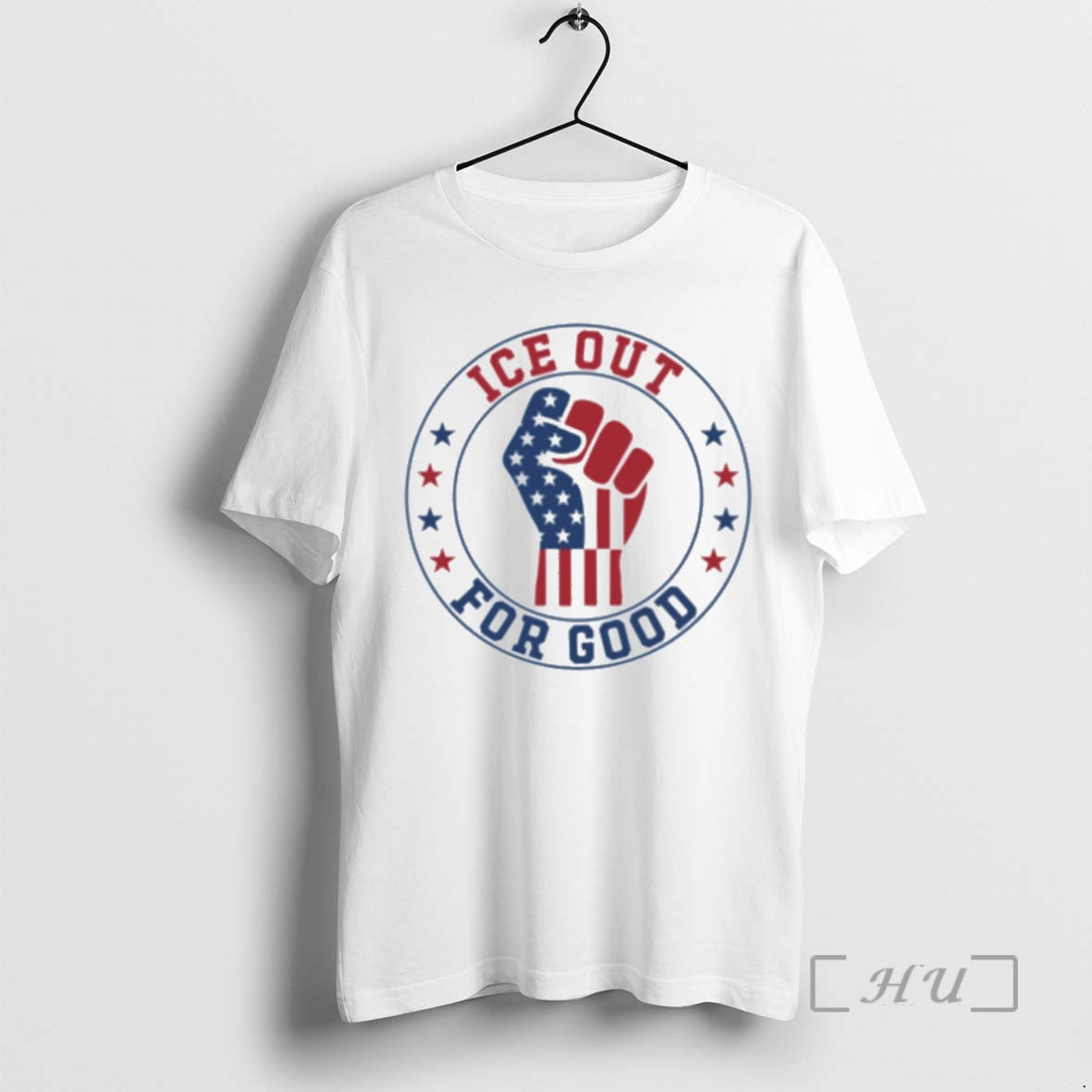 Officials Ice Out For Good Funny Abolish Ice Patriotic Flag Fist Hand Premium T Shirts - T-Shirt, Sweatshirt, Hoodie