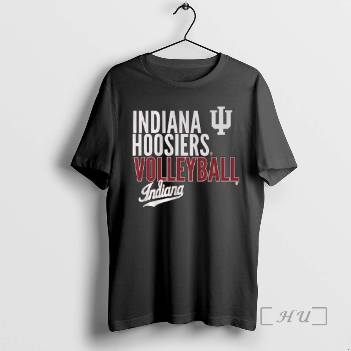 Officials Indiana Volleyball Text Logo Overlay 2025 Circle Black - T-Shirt, Sweatshirt, Hoodie