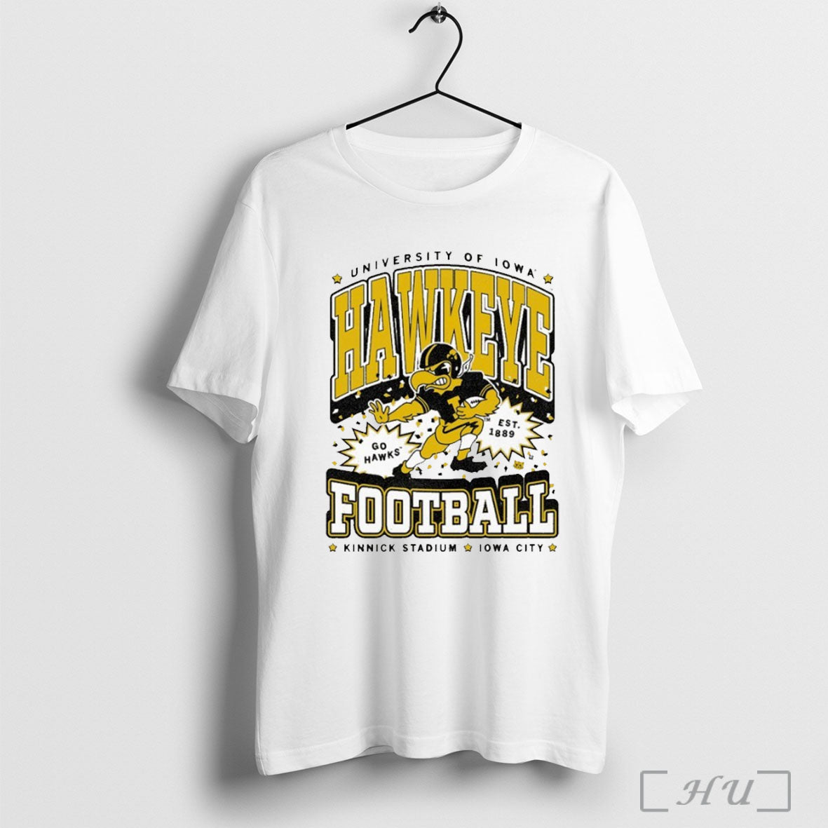 Officials Iowa Hawkeyes Go Hawks Kinnick Stadium City Est 1889 Mascot T Shirt Unisex T-shirt, Sweatshirt, Hoodie, Long Sleeve Tee - T-Shirt, Sweatshirt, Hoodie