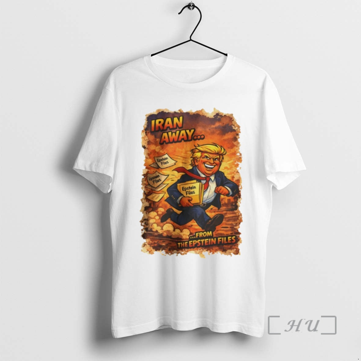Officials Iran Away From The Epstein Files Trump Cartoon Political Unisex T-shirt, Sweatshirt, Hoodie, Long Sleeve Tee - T-Shirt, Sweatshirt, Hoodie