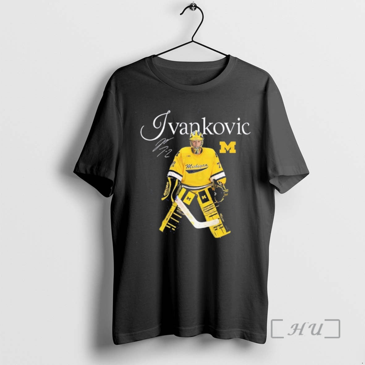 Officials Jack Ivankovic Michigan Wolverines Hockey Signature 2026 Unisex T-shirt, Sweatshirt, Hoodie, Long Sleeve Tee - T-Shirt, Sweatshirt, Hoodie