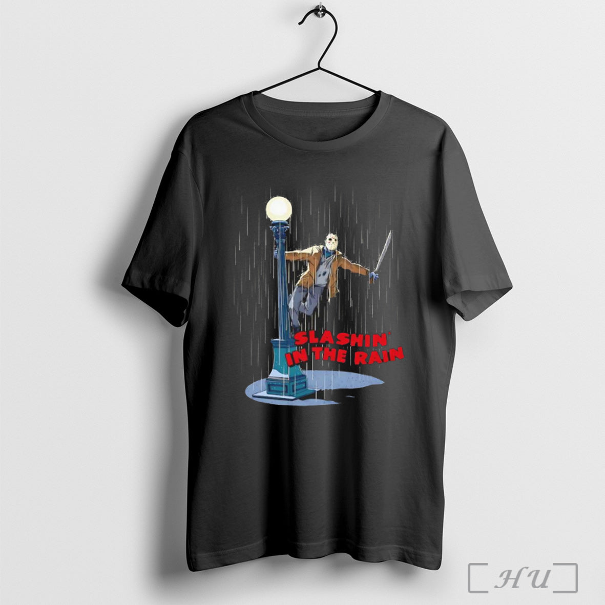 Officials Jason Voorhees Slashin In The Rain Halloween Character Funny Graphic T Shirt Unisex T-shirt, Sweatshirt, Hoodie, Long Sleeve Tee - T-Shirt, Sweatshirt, Hoodie