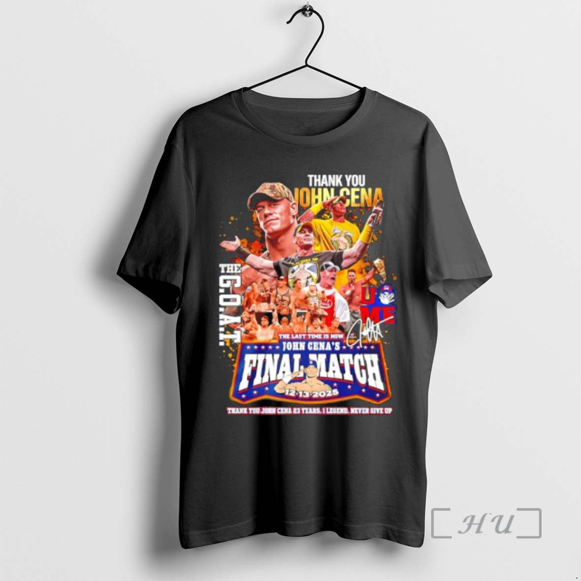 Officials John Cena Final Match Thank You The Goat Signature - T-Shirt, Sweatshirt, Hoodie