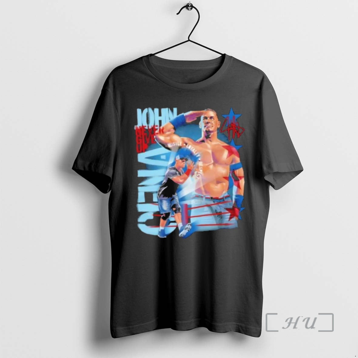Officials John Cena Never Give Up Salute Signature - T-Shirt, Sweatshirt, Hoodie