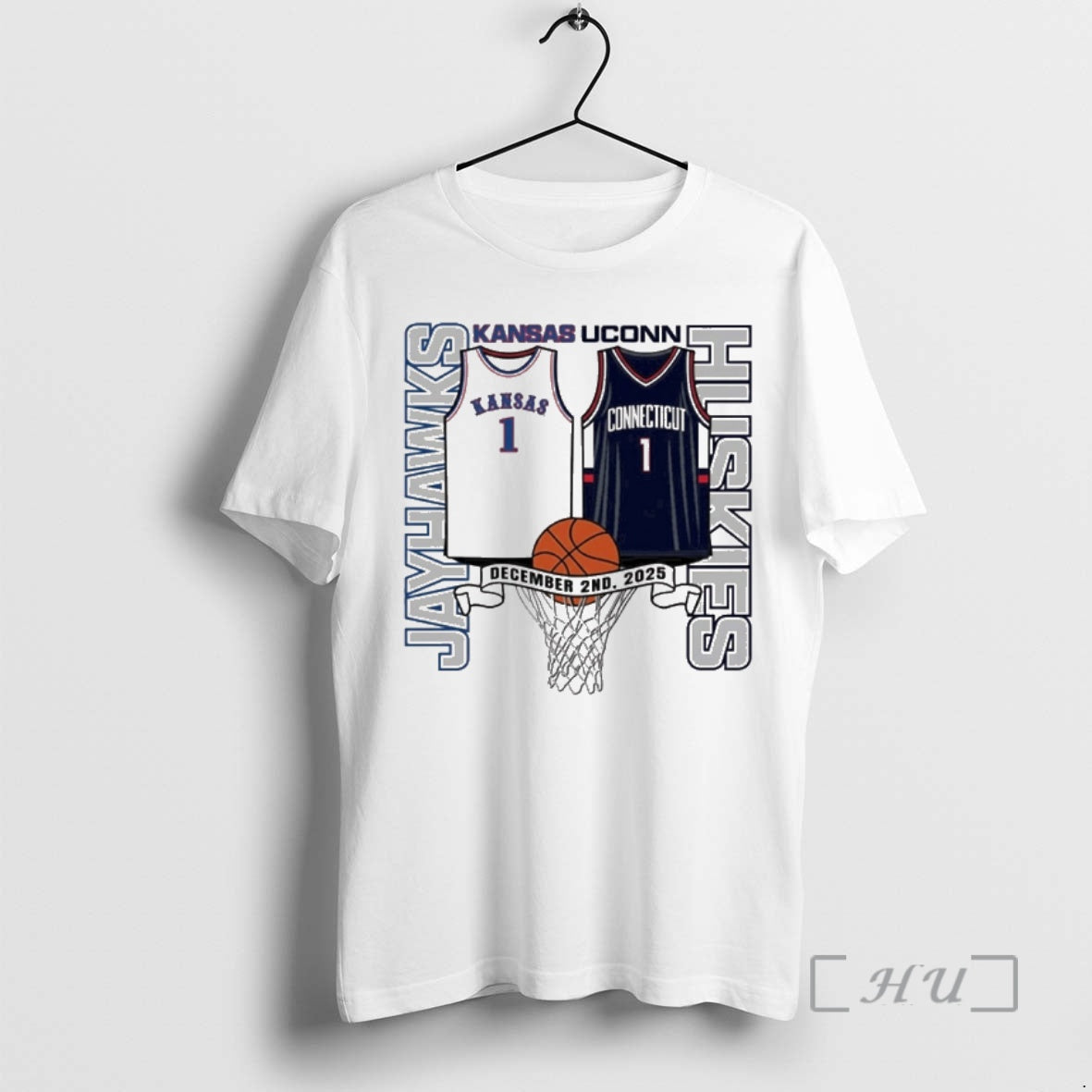 Officials Kansas Jayhawks Basketball Vs Uconn Huskies Jerseys December 2nd 2025 Premium T Shirts Sweater - T-Shirt, Sweatshirt, Hoodie
