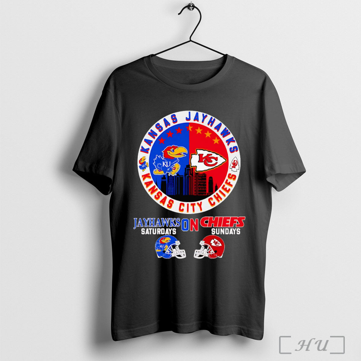 Officials Kansas Jayhawks On Saturdays Chiefs On Sundays Poster T Shirt Unisex T-shirt, Sweatshirt, Hoodie, Long Sleeve Tee - T-Shirt, Sweatshirt, Hoodie