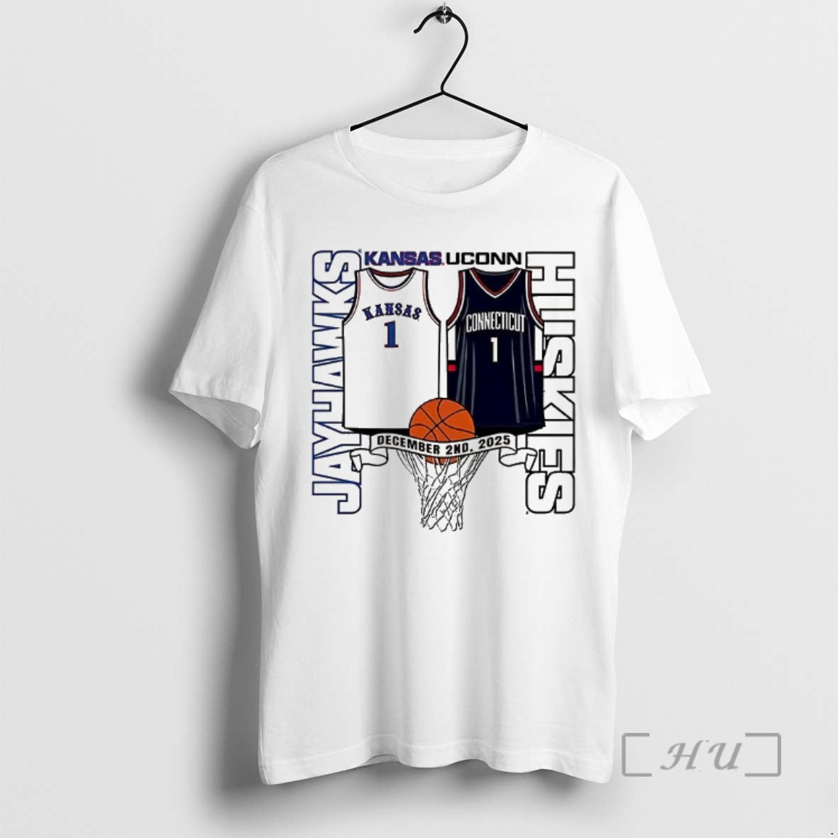 Officials Kansas Jayhawks Vs Uconn Huskies Jersey Number 1 2025 sports jersey product view 1