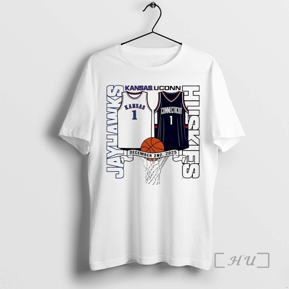 Officials Kansas Jayhawks Vs Uconn Huskies Jersey Matchup Christmas sports jersey product view 1