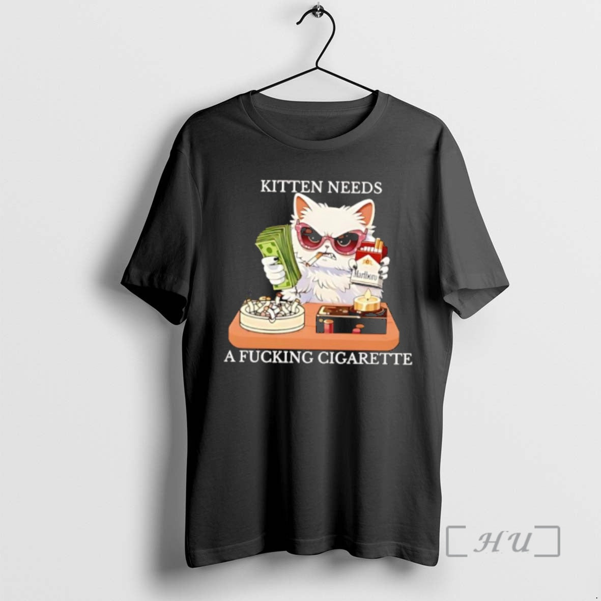 Officials Kitten Needs A Fucking Cigarette Funny Cat Smoking Money Glasses Premium T Shirts Sweater - T-Shirt, Sweatshirt, Hoodie