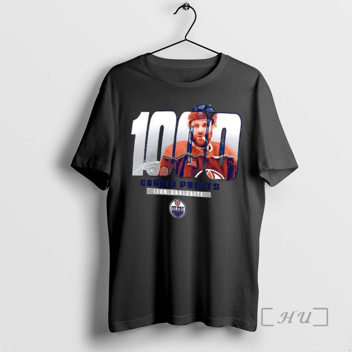 Officials Leon Draisaitl Edmonton Oilers 1000 Career Points Signature - T-Shirt, Sweatshirt, Hoodie
