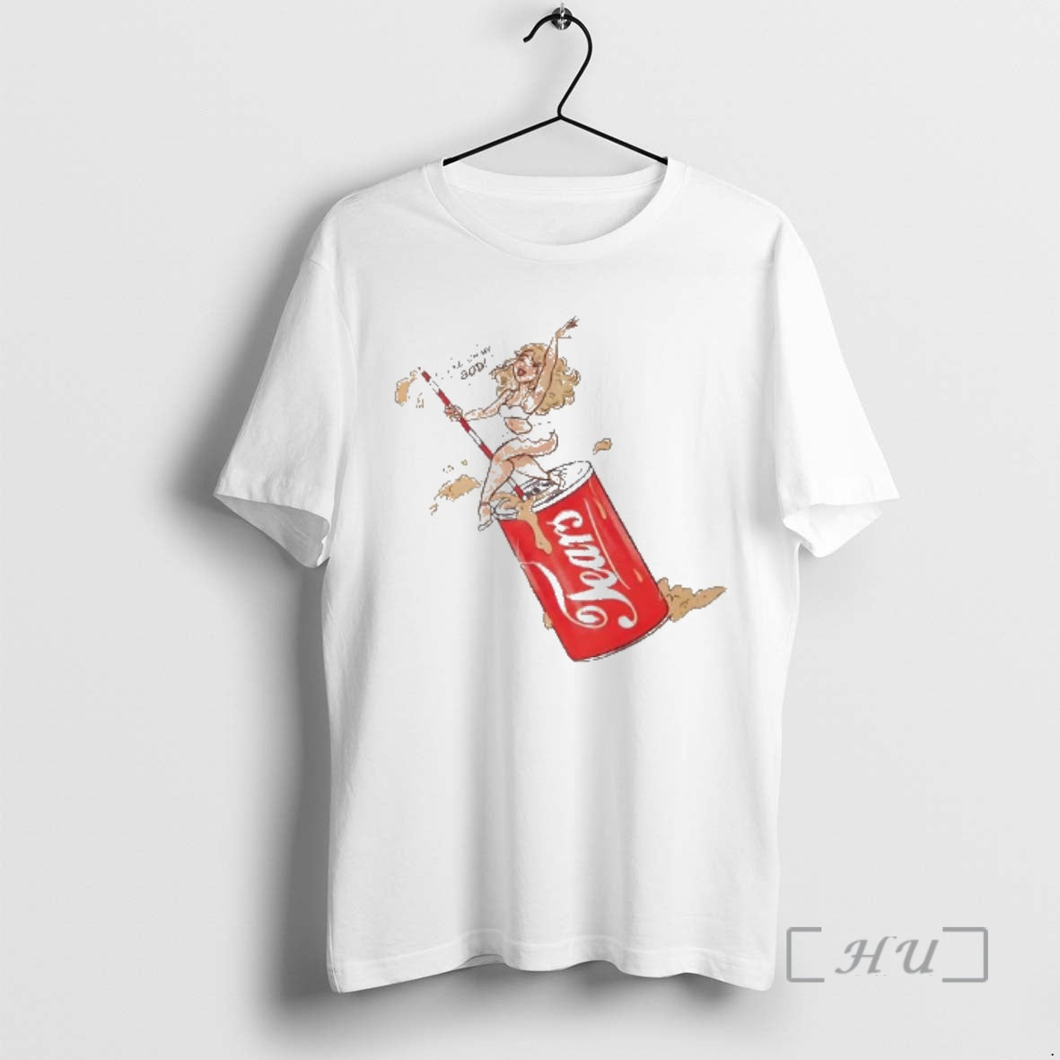 Officials Like Oh My God Blonde Pinup Girl Sitting On Soda Premium T Shirts Sweater - T-Shirt, Sweatshirt, Hoodie