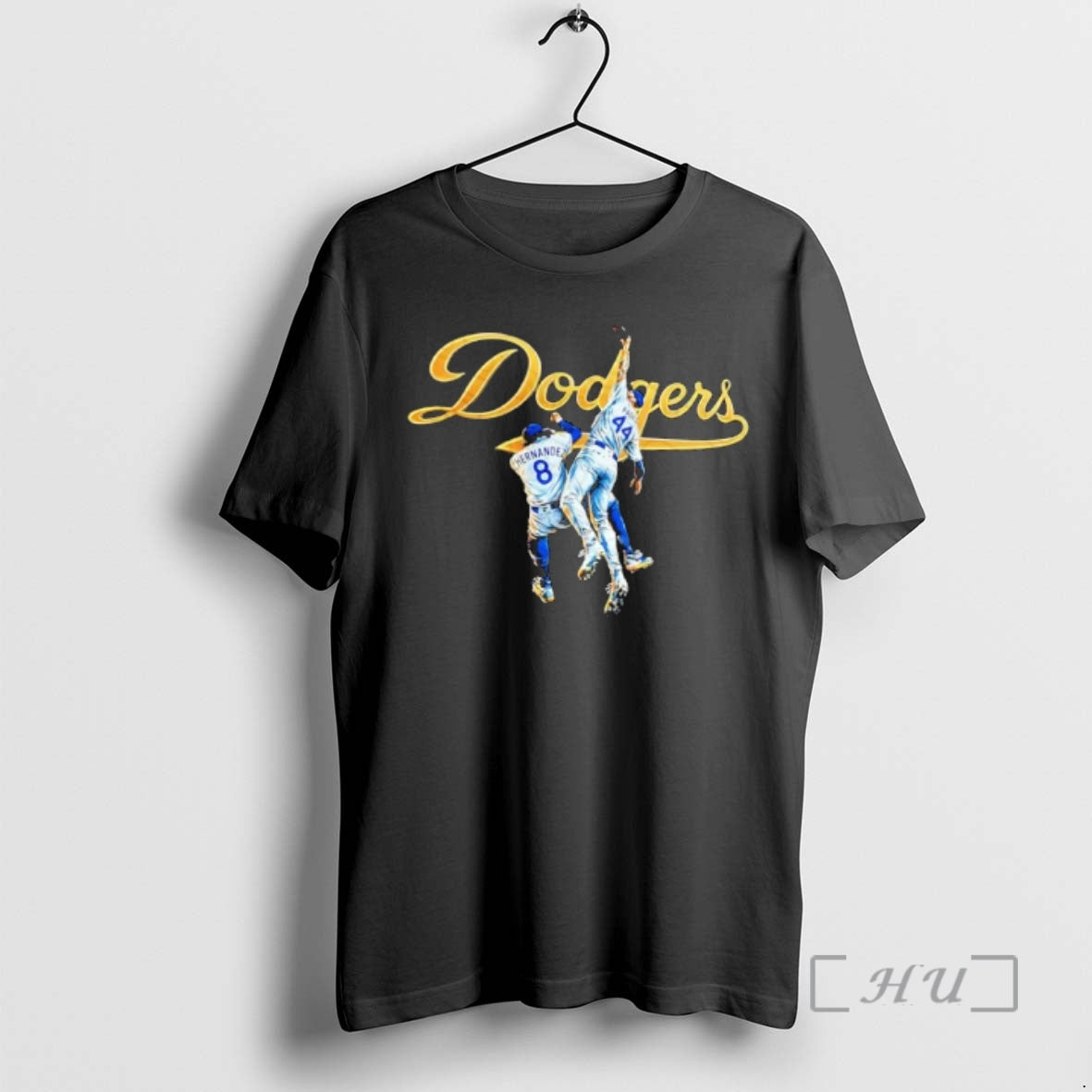 Officials Los Angeles Dodgers Hernandez 8 Pages 44 Jumping Celebration - T-Shirt, Sweatshirt, Hoodie